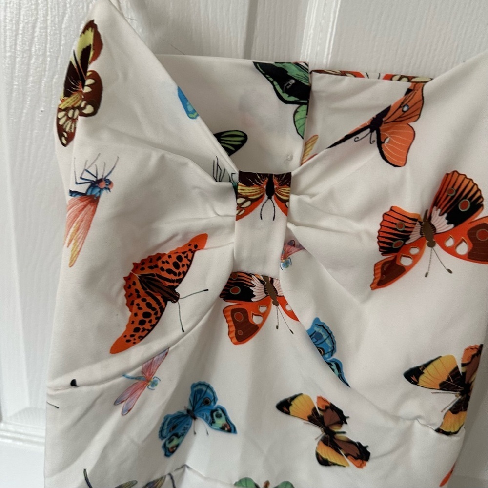 White Insect Mini Dress - Picture 2 of 10